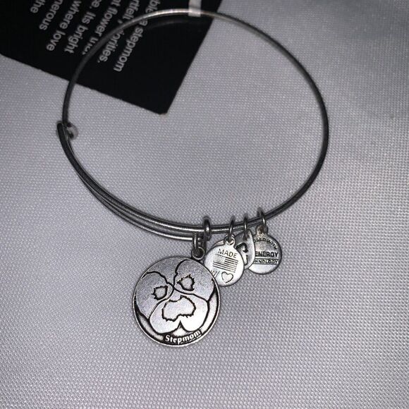 women's Alex and Ani Because I Love You Stepmom Charm Bangle - Picture 1 of 6